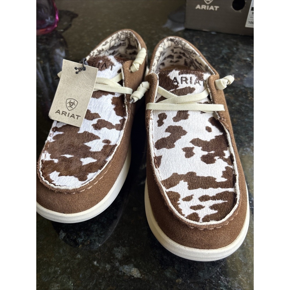 New Ariat Hilo Ginger Suede Cow Hair On Cowboy Slip-on Loafer Women's 9.5 B Med